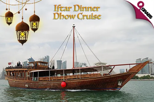 For QR62 Child or QR125 Adult Break your Fast while Sailing Along the Doha Waters with an Iftar Dinner Dhow Cruise! (QR125/QR250 Value)